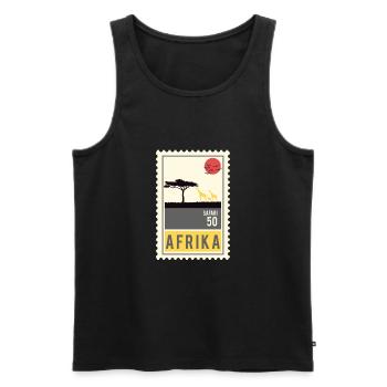 Timbre Afrique - Débardeur bio Premium Homme - noir - Devant - AI Model Male 178 light (178cm)