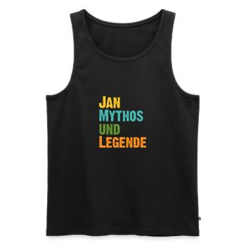 Jan der Mythos und Legende Vorname Jan - Männer Premium Bio Tank Top - Schwarz - Vorne - Michal (187cm)