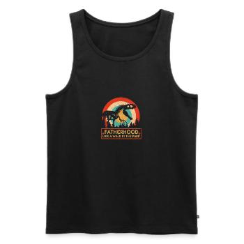 Fatherhood Like A Walk In The Park Vintage Father - Männer Premium Bio Tank Top - Schwarz - Vorne - AI Model Male 178 light (178cm)