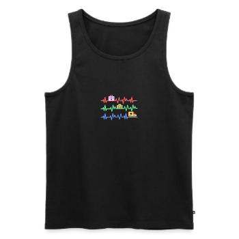 Rettungsdienst Notruf Sani Geschenk · Herzschlag - Männer Premium Bio Tank Top - Schwarz - Vorne - AI Model Male 178 light (178cm)