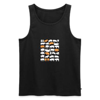Landwirtschaft Bauernhof Geschenk · Schweine - Männer Premium Bio Tank Top - Schwarz - Vorne - Michal (187cm)