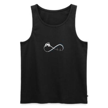 Tractor agriculture farmer gift · heartbeat - Men's Premium Organic Tank Top - black - Front - AI Model Male 178 light (178cm)