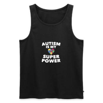 Autisme Autiste Cadeau Autiste Idée Cadeau - Débardeur bio Premium Homme - noir - Devant - AI Model Male 178 light (178cm)