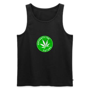 Highdays for Future Kiffer Climat Chemise de protestation - Débardeur bio Premium Homme - noir - Devant - AI Model Male 178 light (178cm)