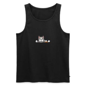Cute Pitbull Dog Lover Office Humor - Men's Premium Organic Tank Top - black - Front - Michal (187cm)