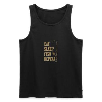 Fisch Fischer - Männer Premium Bio Tank Top - Schwarz - Vorne - Michal (187cm)