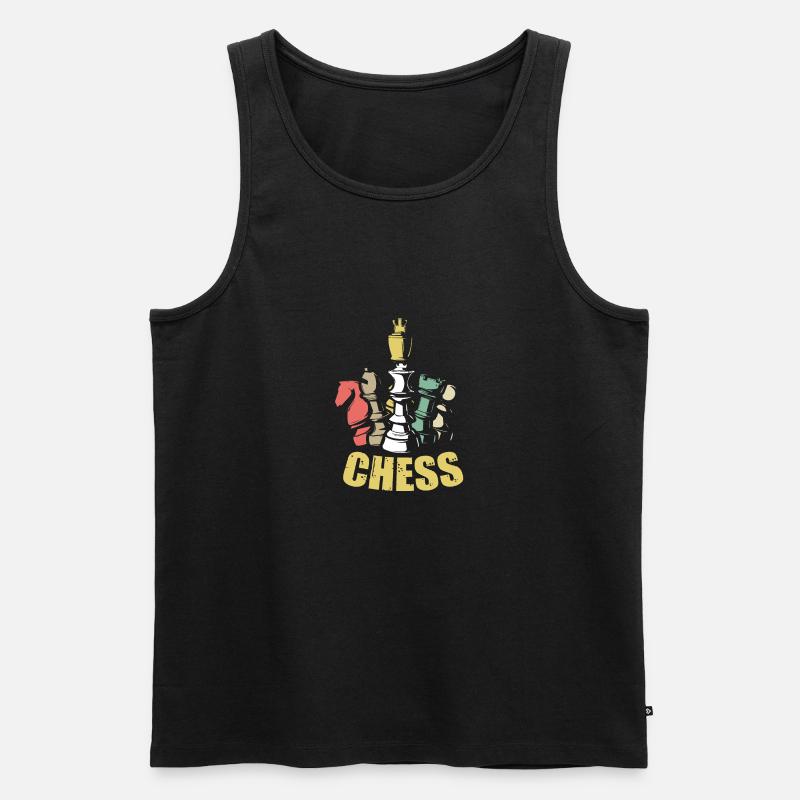 Chess King Chess Queen Chessmaster Chess Retro - Débardeur bio Premium Homme - noir