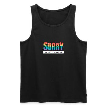 Schwule LGBT Pride Gay Rainbow Flag - Männer Premium Bio Tank Top - Schwarz - Vorne - Michal (187cm)