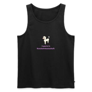 Experte in Kuschelwissenschaften - Lustiger Pudel - Männer Premium Bio Tank Top - Schwarz - Vorne - Michal (187cm)