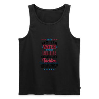 Ungeheuer fantastische 2 Töchter - Vater -Shirt 3C - Männer Premium Bio Tank Top - Schwarz - Vorne - Michal (187cm)