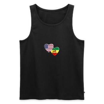 USA American Rastafarian Rastafari Flag - Men's Premium Organic Tank Top - black - Front - AI Model Male 178 light (178cm)