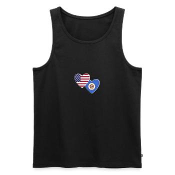 États-Unis État américain du Minnesota Drapeau patriotique - Débardeur bio Premium Homme - noir - Devant - Michal (187cm)