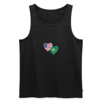 États-Unis État américain de Washington Drapeau patriotique - Débardeur bio Premium Homme - noir - Devant - Michal (187cm)