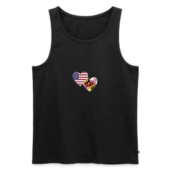 États-Unis État américain du Maryland Drapeau patriotique 4ème - Débardeur bio Premium Homme - noir - Devant - Michal (187cm)