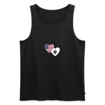 USA American State Of Massachusetts Flag - Men's Premium Organic Tank Top - black - Front - AI Model Male 178 light (178cm)