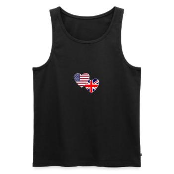 États-Unis Américain Royaume-Uni Grande-Bretagne Drapeau britannique - Débardeur bio Premium Homme - noir - Devant - Michal (187cm)