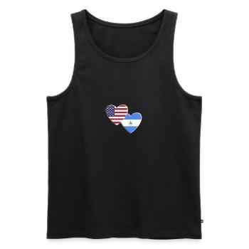 États-Unis Américain Nicaragua Drapeau Nicaragua Patriotique - Débardeur bio Premium Homme - noir - Devant - Michal (187cm)