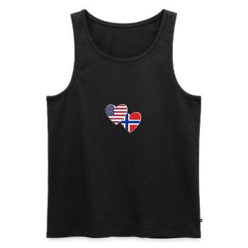 États-Unis Américain Norvège Drapeau norvégien Patriotique - Débardeur bio Premium Homme - noir - Devant - Michal (187cm)