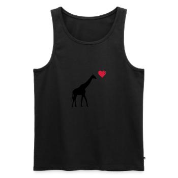 girafe love - Débardeur bio Premium Homme - noir - Devant - Michal (187cm)