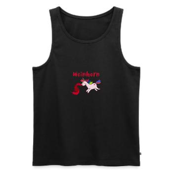 weinhorn,einhorn,wein,kotzendes einhorn - Männer Premium Bio Tank Top - Schwarz - Vorne - Michal (187cm)