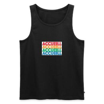ACCUEILL - Débardeur bio Premium Homme - noir - Devant - Michal (187cm)