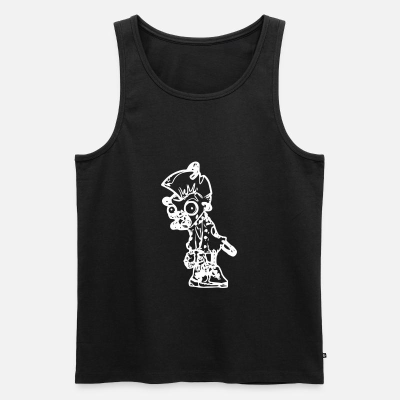 Punker Alien - Männer Premium Bio Tank Top - Schwarz