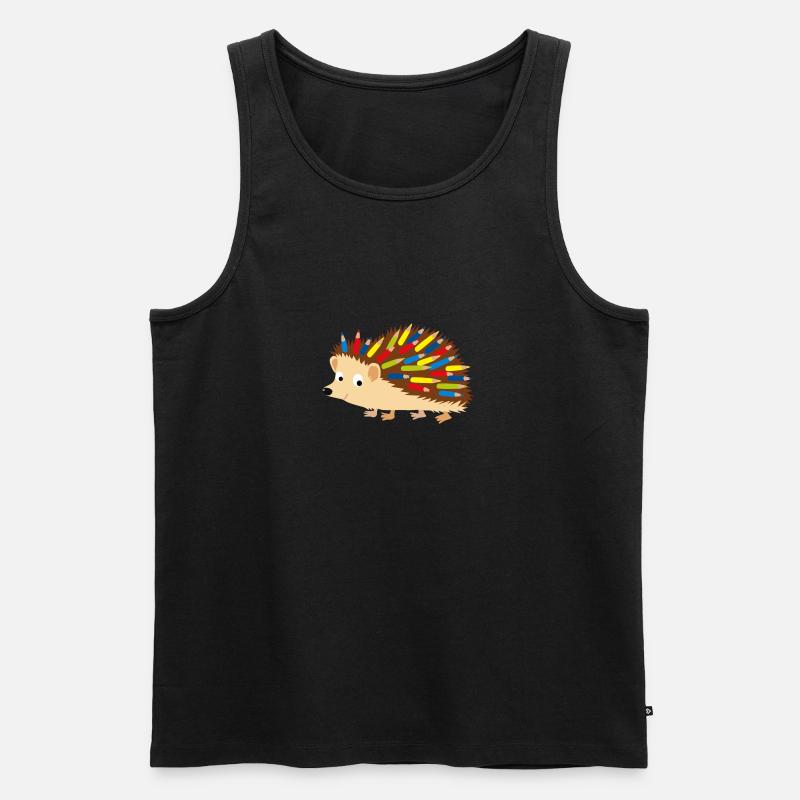 Igel Buntstift - Männer Premium Bio Tank Top - Schwarz