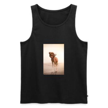 Giraffe mit einem Knoten im Hals - Männer Premium Bio Tank Top - Schwarz - Vorne - AI Model Male 178 light (178cm)