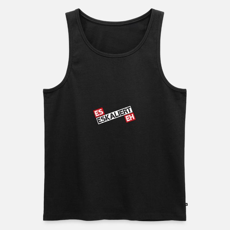 Es eskaliert eh - Männer Premium Bio Tank Top - Schwarz