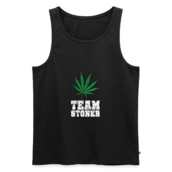 Team Stoner vintage white - Männer Premium Bio Tank Top - Schwarz - Vorne - AI Model Male 178 light (178cm)