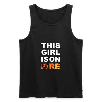 Cette fille est en feu blanc - Débardeur bio Premium Homme - noir - Devant - Michal (187cm)