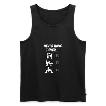 Never Have I Ever ... (white) - Men's Premium Organic Tank Top - black - Front - AI Model Male 178 light (178cm)