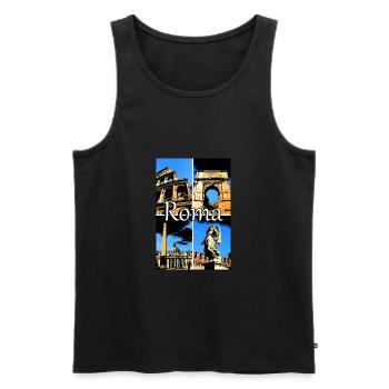 Roma collage comic sign lettering - Men's Premium Organic Tank Top - black - Front - Michal (187cm)
