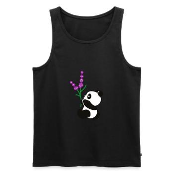 Panda fleur - Débardeur bio Premium Homme - noir - Devant - Michal (187cm)