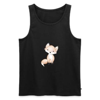 Doux bébé renard - Débardeur bio Premium Homme - noir - Devant - Michal (187cm)