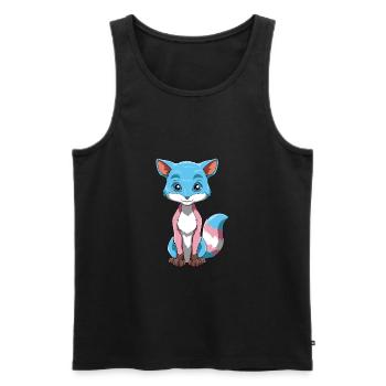 Cute Transgender Fox - Men's Premium Organic Tank Top - black - Front - AI Model Male 178 light (178cm)