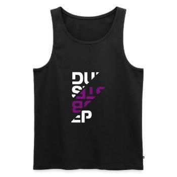 Dubstep typography - Men's Premium Organic Tank Top - black - Front - AI Model Male 178 light (178cm)