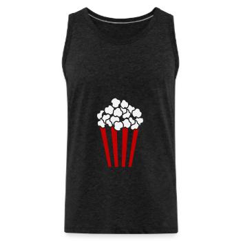 Popcorn Cube / Couleur personnalisable / 2c - Débardeur bio Premium Homme - charbon - Devant - Alexander (188cm)