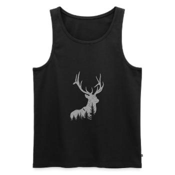 Cerf - Débardeur bio Premium Homme - noir - Devant - AI Model Male 178 light (178cm)