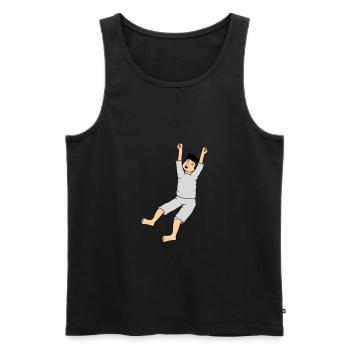 Mann im Schlafanzug - Männer Premium Bio Tank Top - Schwarz - Vorne - AI Model Male 178 light (178cm)