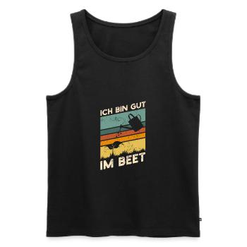 Ich bin gut im Beet Garten Gärtnern Hobby Gärtner - Männer Premium Bio Tank Top - Schwarz - Vorne - Michal (187cm)