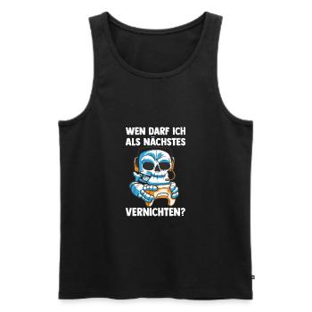 Gaming Skelett am Vernichten - Computer - Männer Premium Bio Tank Top - Schwarz - Vorne - AI Model Male 178 light (178cm)