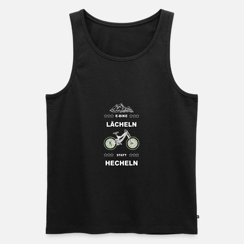 ebike lächeln statt hecheln - Männer Premium Bio Tank Top - Schwarz