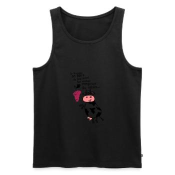 humour alcool raisin boire bretagne vache raisin1 - Débardeur bio Premium Homme - noir - Devant - Michal (187cm)