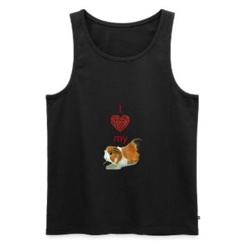 I love my guinea pig - Men's Premium Organic Tank Top - black - Front - Michal (187cm)