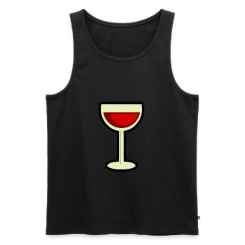 Wine Glass Bottle Wein Flasche1 - Männer Premium Bio Tank Top - Schwarz - Vorne - AI Model Male 178 light (178cm)