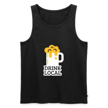 drink local - Men's Premium Organic Tank Top - black - Front - AI Model Male 178 light (178cm)