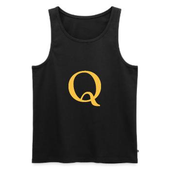 Q - Men's Premium Organic Tank Top - black - Front - AI Model Male 178 light (178cm)