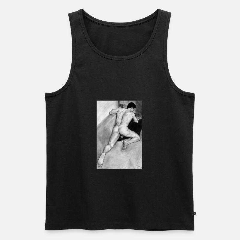 Arschmann Bleistift - Männer Premium Bio Tank Top - Schwarz