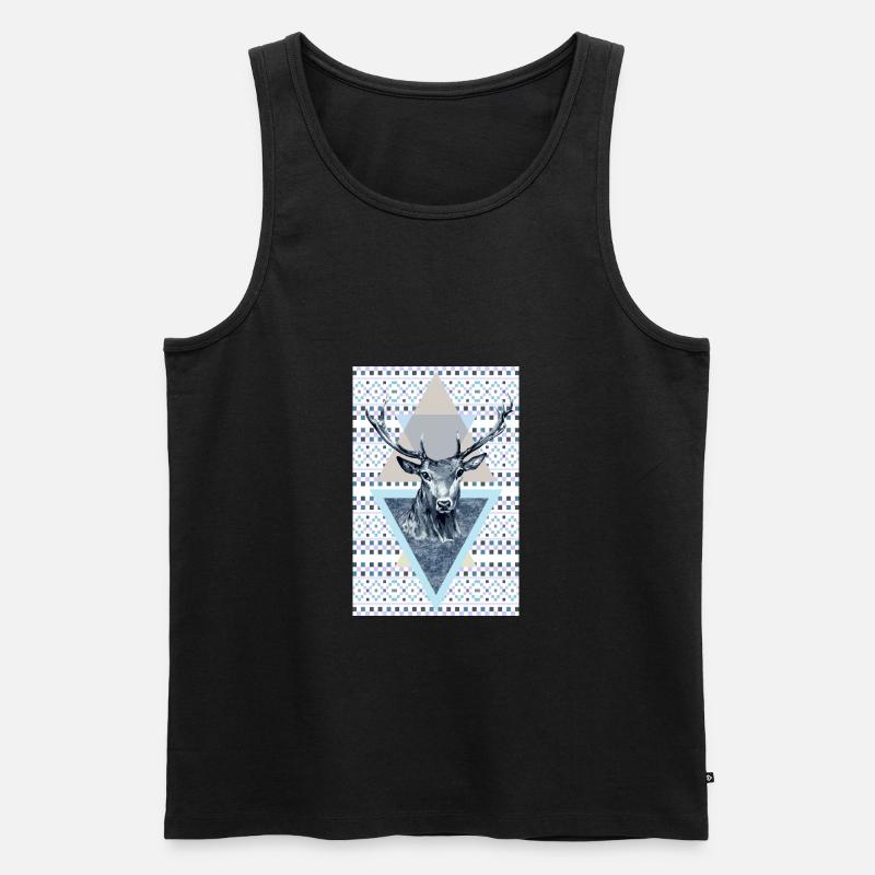 Hirschkönig des Waldes - Männer Premium Bio Tank Top - Schwarz